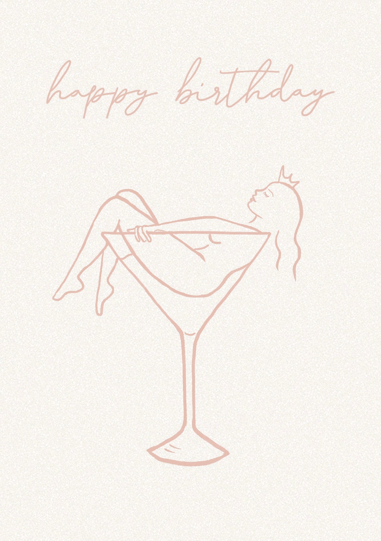 Happy Birthday Cocktail Card | baby pink