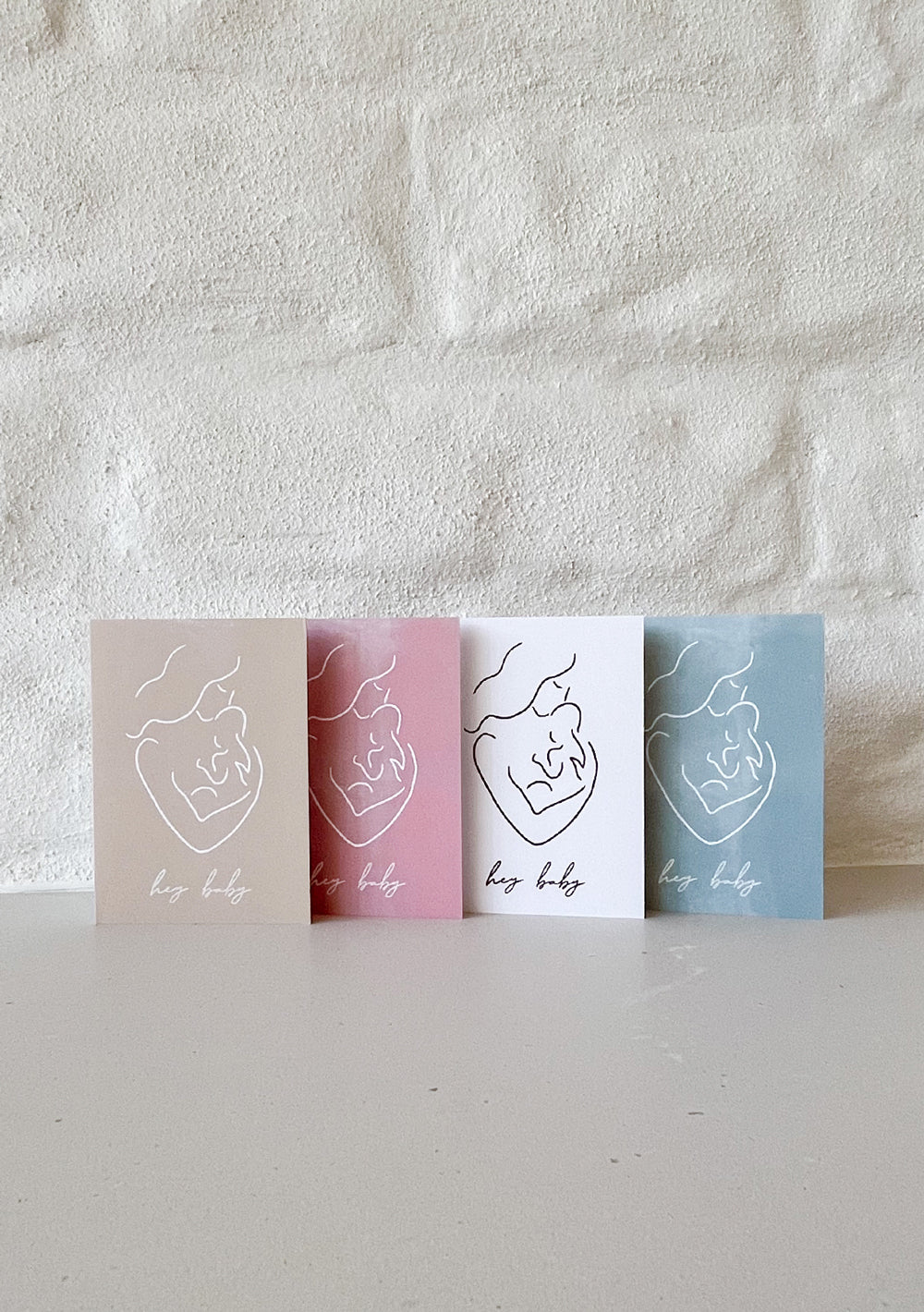 Hey Baby Card | peony pink